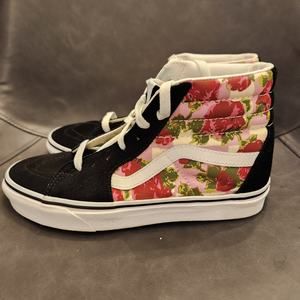 Vans Skate Hi Top Skate Sneakers Romantic Floral Old Skool Shoes